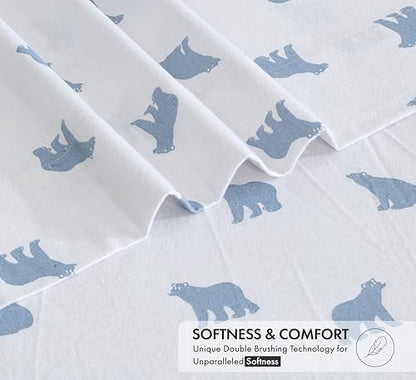 RUVANTI Flannel Sheets Twin XL Size, Happy Cubs