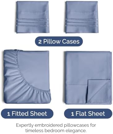 King Size 4 Piece Sheet Set - Ultra Soft & Cooling Sheets - Dusty Purple
