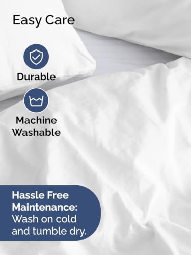 Duvet Cover Queen Size - Extra Soft 3 Piece with Zipper Closure - White