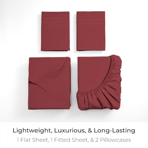 Mellanni Iconic 4-Piece, Ultra Soft Sheet Set (Full, Brick Red)