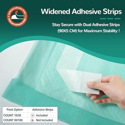 MILDPLUS Disposable Bed Pads with Adhesive Strip 30" x 36" (10 Counts)
