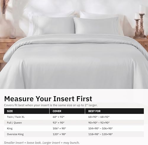 California Design Den Luxury Queen Size Duvet Cover Set, Silver