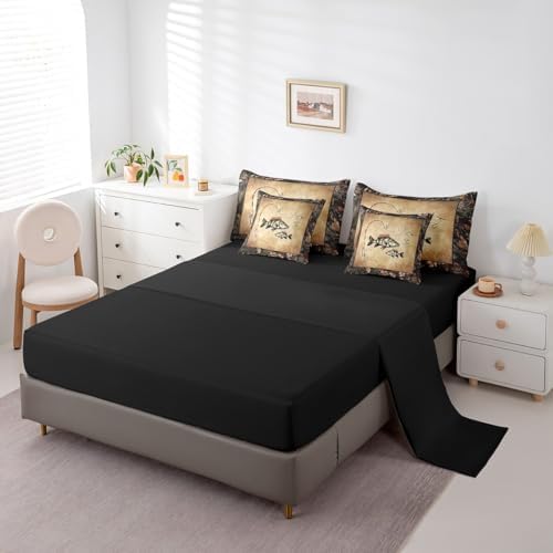 Erosebridal Rustic Bass Fish Twin Comforter Set with Sheets 7 Piece Country Camo Fishing Bedding Set Woodland Camouflage Lake Fish Bed in A Bag for Kids Boys Teen Men Retro Farmhouse Cabin Bed Set