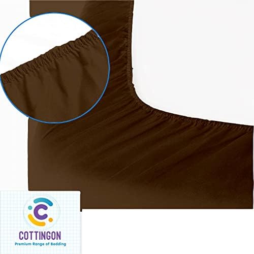 1 PC Top Split King Fitted Sheet for Adjustable beds, 34" Split, Chocolate