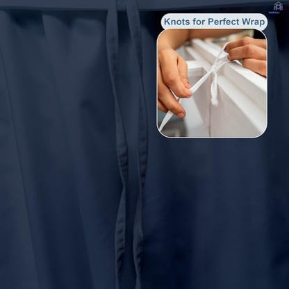 Mattress-Homes Ruffled Dorm Bed Skirt, Twin XL, 38-Inch Drop, Tailored with Split Corners, Navy Blue Dust Ruffle for Lofted College Beds, Twin Extra Long Dorm Bedding Essential