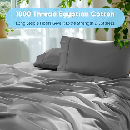 SONORO KATE 1000 Series 100% Egyptian Cotton Queen Sheet Set,4 Pieces