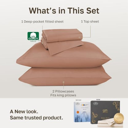 California Design Den 800 Thread Count California King Sheets, Fresh Clay