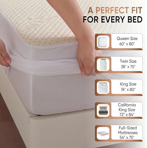 Luxury Waterproof Organic Mattress Protector King Size - Organic Cotton Breathable Mattress Pad Cover - Premium 380GSM 3D Air Fabric - Deep Pocket - Jersey Cotton Skirt - Fitted Design
