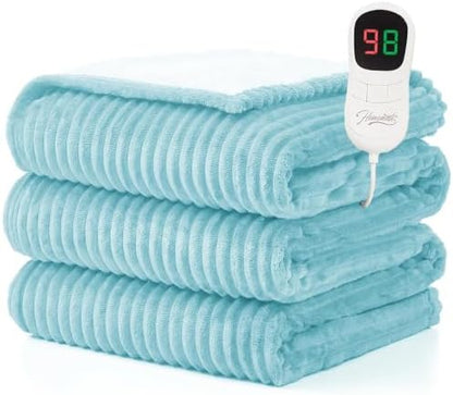 Homemate Electric Heated Heating Blanket Twin Size 62"x84" Flannel Sherpa