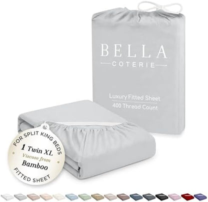 Bella Coterie | Luxury Bamboo Viscose Split King Size Fitted Sheet Only
