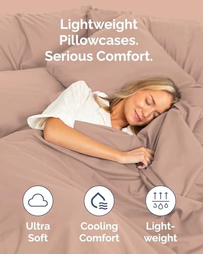 King Pillow Cases Set of 6 - Ultra Soft Cozy Pillowcase Covers - Mauve
