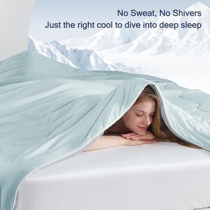 Vielit Cooling Comforter Queen Size for Hot Sleepers & Night Sweats, Luxury Lightweight Summer Comforter,Soft Dual-Sided Breathable Cooling Blankets,Q-Max>0.425,Machinewashable,90x90,Green