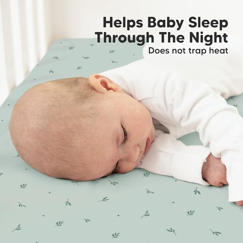 KeaBabies 2pk Organic Cotton Crib Sheets for Boys Girls 52x28, Bunnies