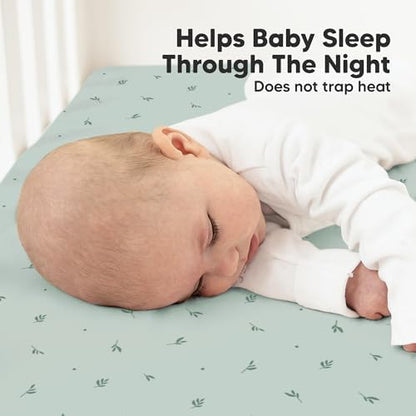 KeaBabies 2pk Organic Cotton Crib Sheets for Boys Girls 52x28, Bunnies