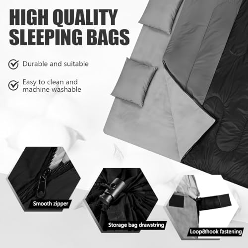 Camping Sleeping Bags for Adults Kids Waterproof Lightweight Sleeping Bag for Cold Weather or Warm Backpacking Hiking Mountaineering Indoor Outdoor Use