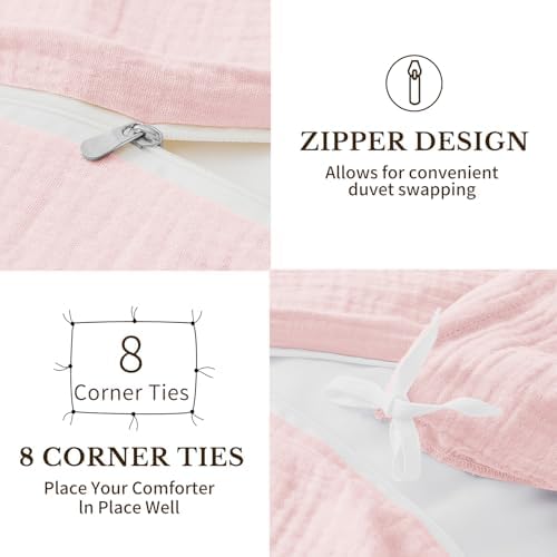 MEISHANG Muslin Duvet Cover King Size - 100% Organic Cotton