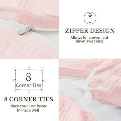 MEISHANG Muslin Duvet Cover King Size - 100% Organic Cotton