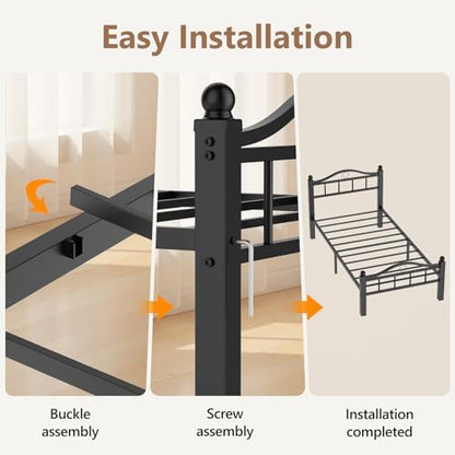 Metal Twin Bed Frame with Headboard