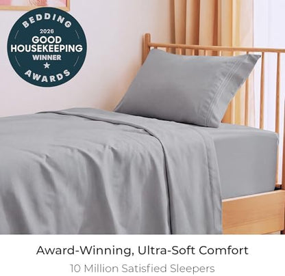 Mellanni Iconic 3-Piece, Ultra Soft Sheet Set (Twin XL, Light Gray)