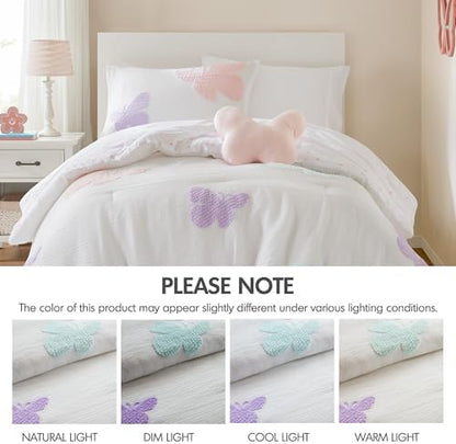 Intelligent Design Kids Girls Butterflies Multi Twin Comforter Set, 3pc