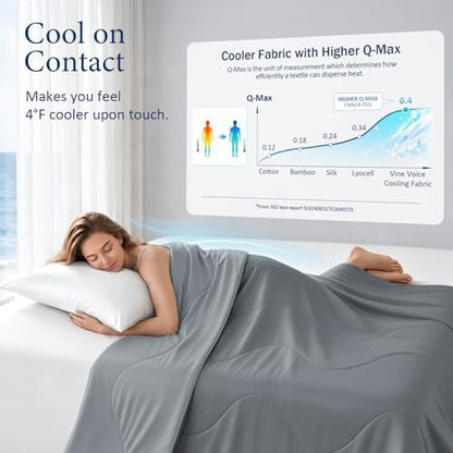 Cooling Comforter for Hot Sleepers, Queen 90x90, Medium Gray