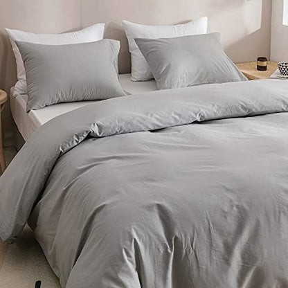 Wellboo Light Grey Comforter Sets Full Size Men Boys Silver Gray Bedding