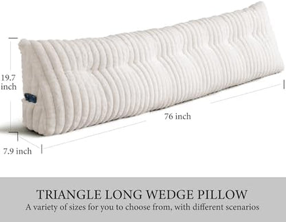 Queen Headboard Pillow, Triangular Wedge Pillow, Reading Pillows, Beige