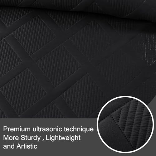 Exclusivo Mezcla 3-Piece California King Size Quilt Bedding Set, Black