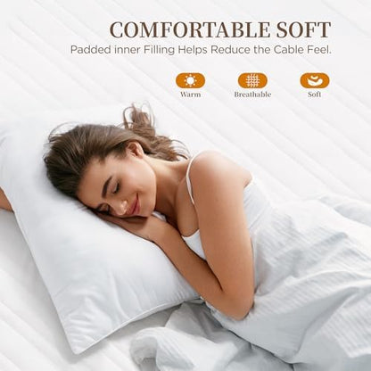Texciting Heated Mattress Pad Cal King Size,Bed Warmer with Dual Controller