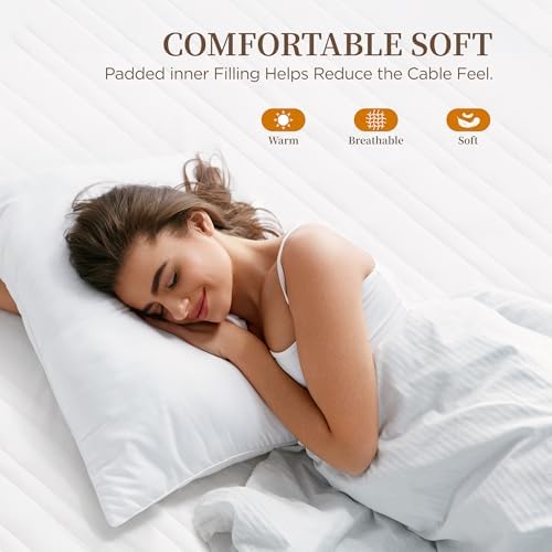 Texciting Heated Mattress Pad King Size,Bed Warmer with Dual Controller