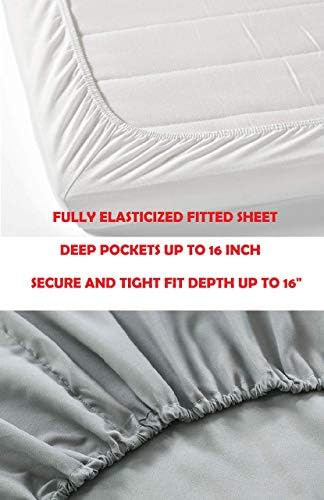 Elegant Comfort Luxurious Bed Sheets Set on Amazon 1500 Premier Wrinkle,Fade and Stain Resistant 4-Piece Bed Sheet Set, Deep Pocket, California King Sage