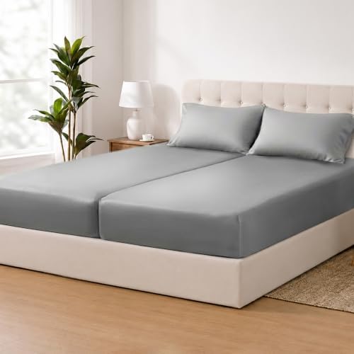 ACCURATEX Cooling Sheets for Hot Sleepers, Split King Size, Grey