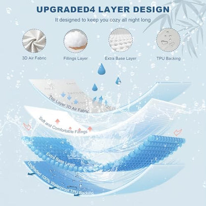 BEDLORE King Size Waterproof Mattress Protector Bamboo Viscose Bed Cover