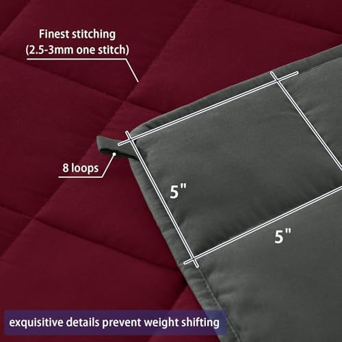 yescool King Size Weighted Blanket for Adults 20lbs, 88” x 104”, Red Grey
