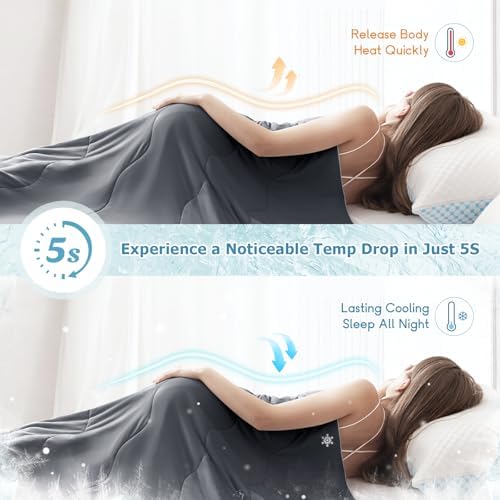 EASELAND Cooling Comforter Queen, Upgraded Double-Sided Q-MAX 0.45+