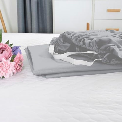 Elegant Comfort 1500 Premium Hotel Quality 18-21 Inches Deep - Extra Deep Pocket Single Fitted Sheet for High Mattress, Luxury and Softest, Smart Pocket - Wrinkle Free, Twin/Twin XL, Silver