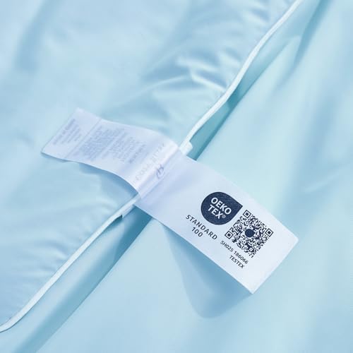 Cozy Bliss Cooling Comforter Queen Size, Cooling Blankets for Hot Sleepers and Night Sweats, Sky Blue Summer Comforter for Queen Size Bed, Breathable Soft Lightweight Silk Smooth
