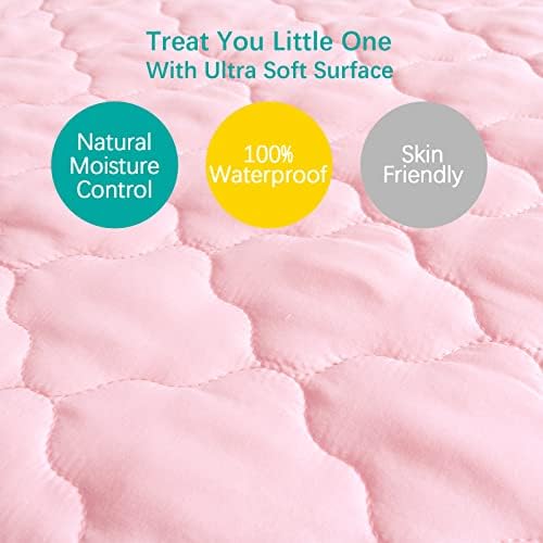 Mini Crib Mattress Protector 38”x24” Mini Crib Sheets Fitted Waterproof