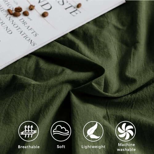 Comforter Queen Size Dark Olive Green, 3 Piece Soft Modern Bedding Set & Collections, Lightweight All Season Bed Quilt Blanket with 2 Pillow Shams for Women Men
