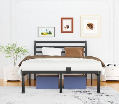 ROIL 14 Inch Full Bed Frame with Headboard & 4 Mattress Baffles