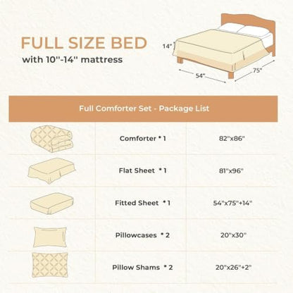 Sasttie Full Size Comforter Set, 7-Piece Bed in a Bag Double, Pintuck Bedding Set for All Season, Includes Comforter, Flat Sheet, Fitted Sheet, Pillowcases and Pillowshams, Forest Green
