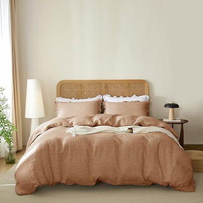 Talasily 100% French Linen King Duvet Cover Set, Organic Linen
