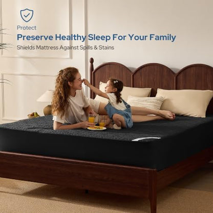BEDLORE Waterproof Mattress Protector, Queen Size Mattress Pad Noiseless