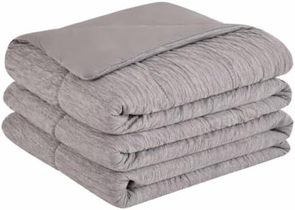 CHOSHOME Cooling Comforter Cooling Blanket, Q-Max 0.45 Cool Sleeping Summer Blanket for Hot Sleeper Night Sweats, Queen 90" x 90", Grey 02