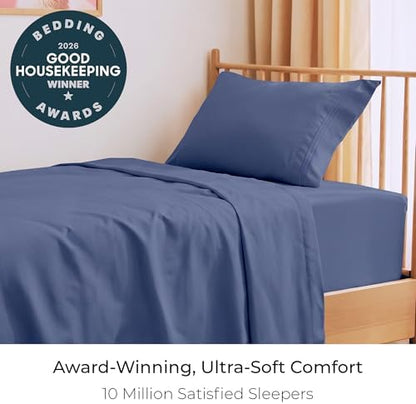 Mellanni Iconic 3-Piece, Ultra Soft Sheet Set (Twin XL, Blue Nova)