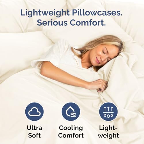Queen Pillow Cases Set of 10 - Ultra Soft Pillowcase Covers - Off White