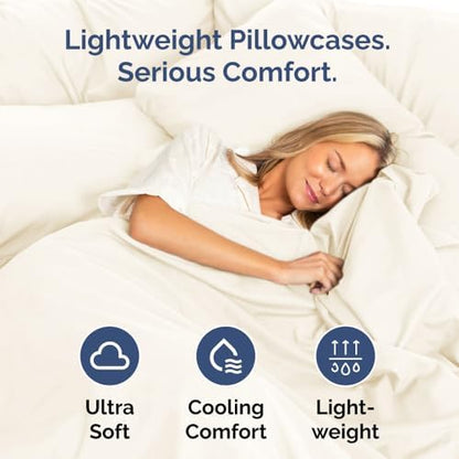 Queen Pillow Cases Set of 10 - Ultra Soft Pillowcase Covers - Off White