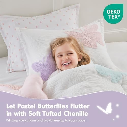Intelligent Design Kids Girls Butterflies Multi Queen Comforter Set, 4pc