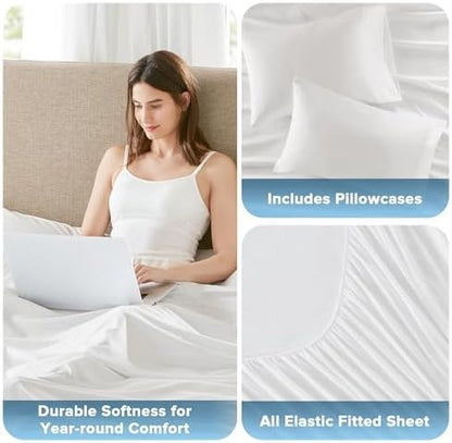 Comfort Spaces Coolmax Cooling Sheet Set, King Extra Deep Pocket 4 Piece