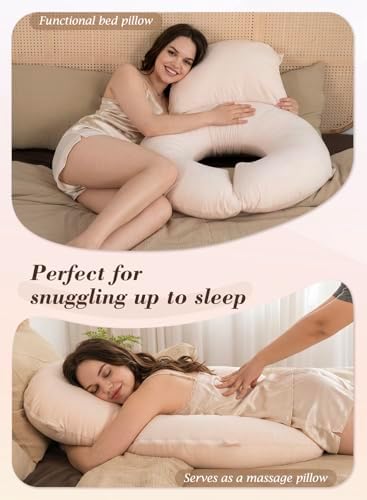 INSEN Wedge Pillow Set for Sleeping and After Surgery, Use for Acid Reflux, Reading and Relaxing, Headboard Pillow for Sitting in Bed, Beige